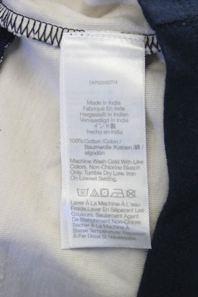 Madewell Womens Blue Striped Cotton Collared Polo Short Sleeve Size S