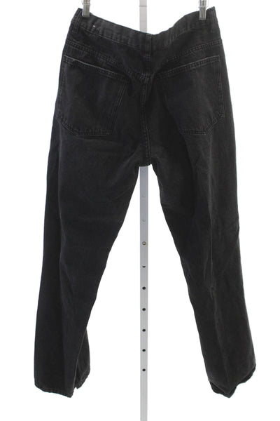 Zara Women Mom Jeans Black High Rise Cotton 30in Size 10
