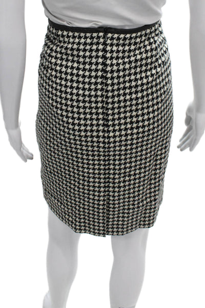 Brooks Brothers Womens Straight Pencil Wool Check Knee Length Skirt Zip Size 12