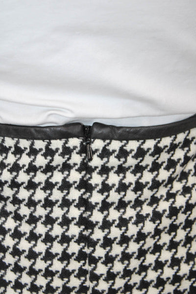 Brooks Brothers Womens Straight Pencil Wool Check Knee Length Skirt Zip Size 12