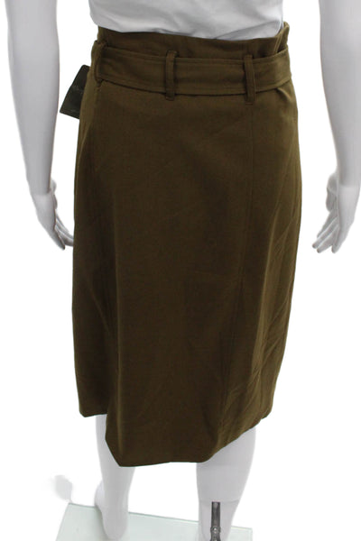 Cartonnier Anthropologie Women Green Pencil Skirt Knee Buckle Size 12