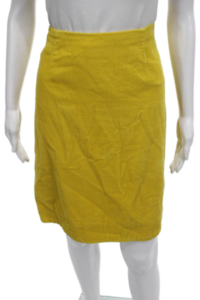 Maeve Anthropologie Women Straight Pencil Skirt Yellow Cotton Size 10