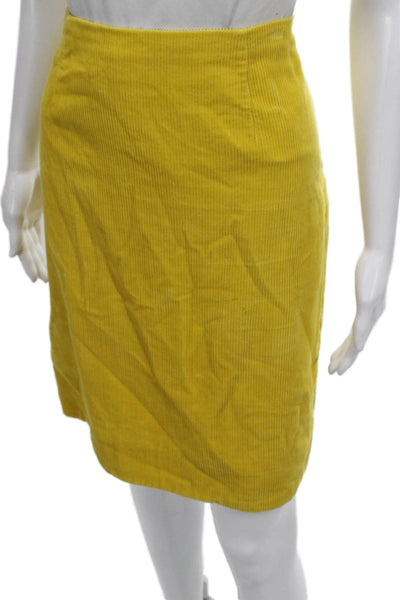 Maeve Anthropologie Women Straight Pencil Skirt Yellow Cotton Size 10