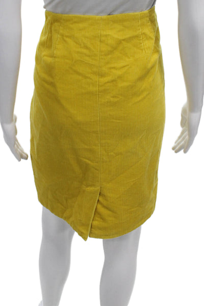 Maeve Anthropologie Women Straight Pencil Skirt Yellow Cotton Size 10