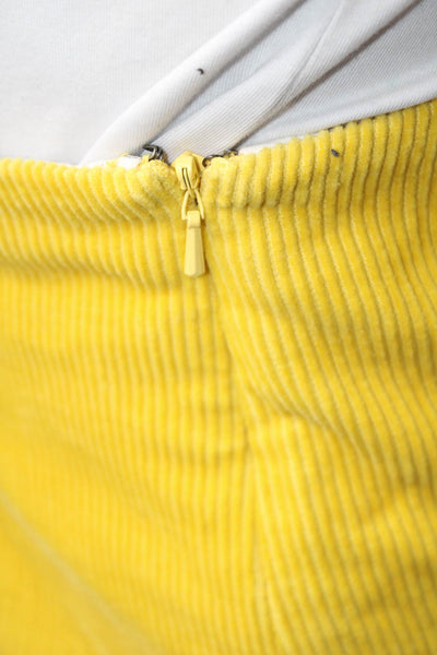 Maeve Anthropologie Women Straight Pencil Skirt Yellow Cotton Size 10