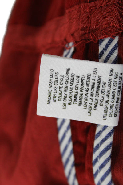 Maeve Anthropologie Women A-Line Skirt Red Cotton Short Zip Size 10