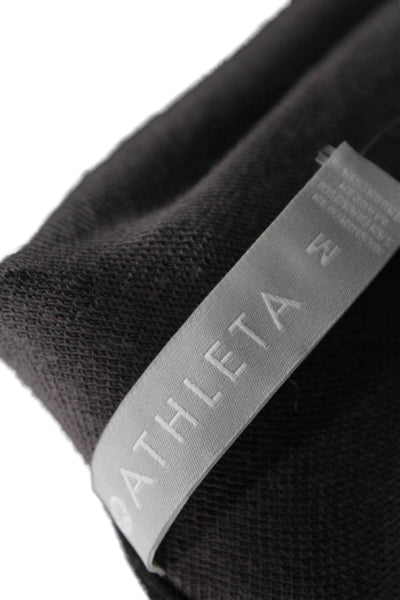 Athleta Womens Pullover Tencel Camouflage Crew Neck Long Sleeve Black Size M