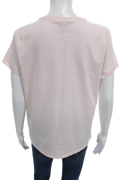 Polo Ralph Lauren Women Basic Pink Cotton Crew Neck T-Shirt Short Sleeve Size L
