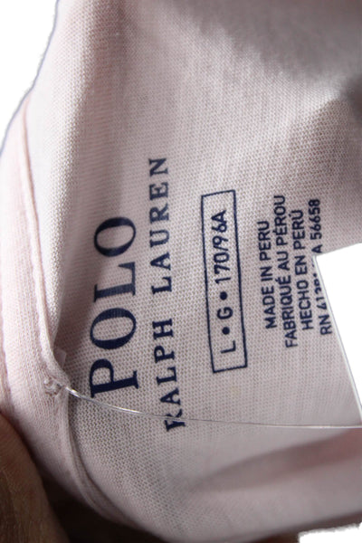 Polo Ralph Lauren Women Basic Pink Cotton Crew Neck T-Shirt Short Sleeve Size L