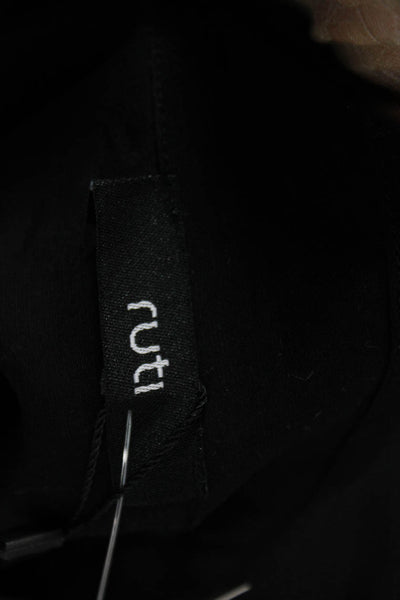 Ruti Women Tunic Button-Up Collared Tencel Black Long Sleeve Size 3