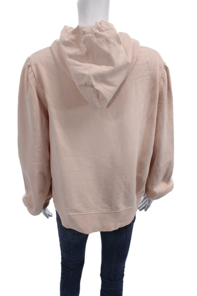 Kate Spade Womens Pink Cotton Pullover Hoodie Crew Neck Long Sleeve Size XL