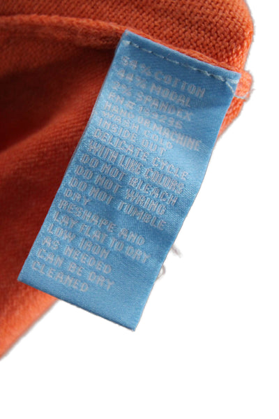 J. Mclaughlin Women Pullover Sweater Orange Cotton Crew Neck Long Sleeve Size M