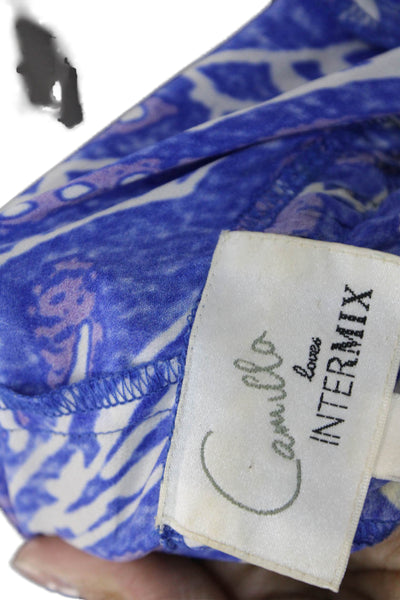 Camilla Loves Intermix Women Maxi Dress Silk Paisley Sleeveless Blue Size 1