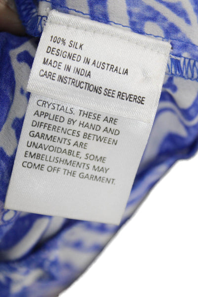Camilla Loves Intermix Women Maxi Dress Silk Paisley Sleeveless Blue Size 1