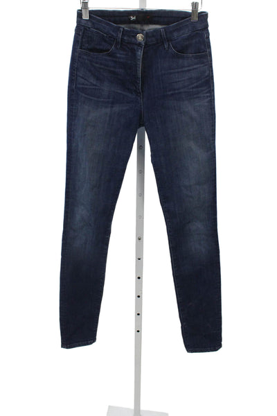 3x1 NYC Womens Skinny Jeans Blue Cotton Size 27