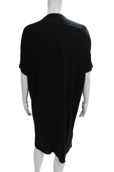 ACNE Studios Womens T-Shirt Dress Black Lyocell V-Neck Short Sleeve Size S