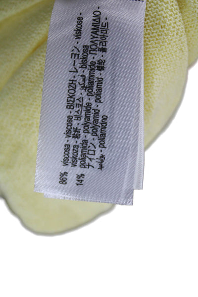 Zara Women Cropped Tank Yellow Sleeveless Round Neck Size S