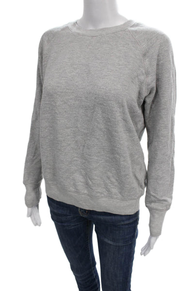 Sundry Women Pullover Sweatshirt Gray Cotton Crew Neck Long Sleeve Size 0