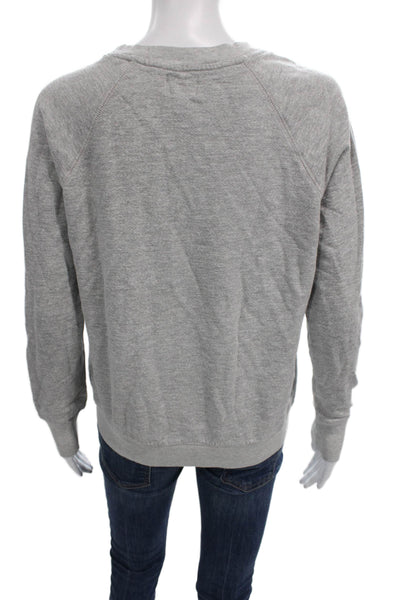 Sundry Women Pullover Sweatshirt Gray Cotton Crew Neck Long Sleeve Size 0