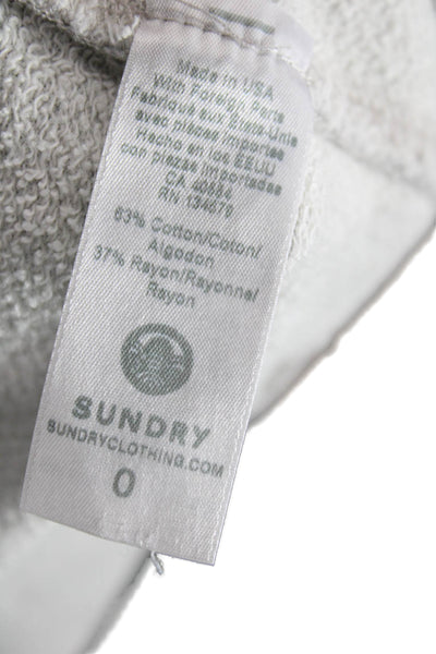 Sundry Women Pullover Sweatshirt Gray Cotton Crew Neck Long Sleeve Size 0