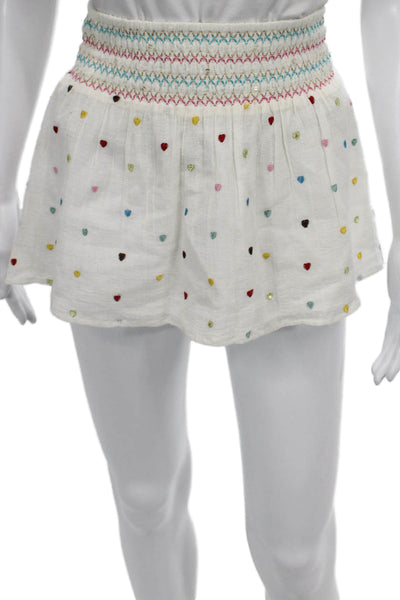 Bell Womens Mini Skirt White Cotton Pull On Size 4