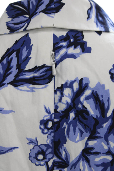 Lela Rose Womens Wrap Dress White Floral Short Sleeve Knee Length Size 6