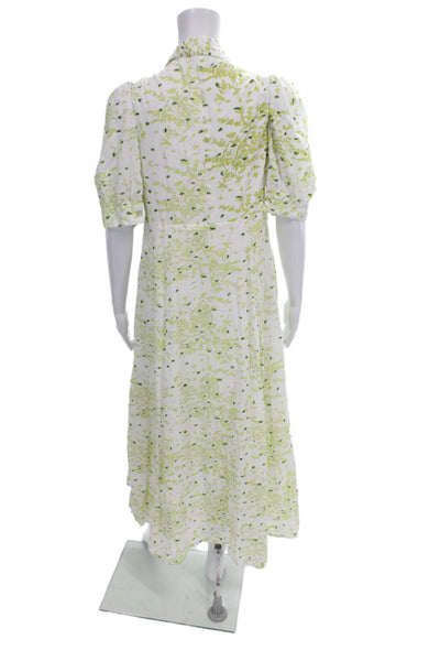 India Amory Womens Shirt Dress White Cotton Collared Half Sleeve Maxi Size S