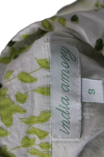 India Amory Womens Shirt Dress White Cotton Collared Half Sleeve Maxi Size S