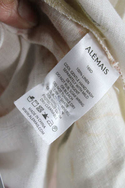 Alemais Womens Fit & Flare Knee Length White Linen Dress Long Sleeve Zip Size 4