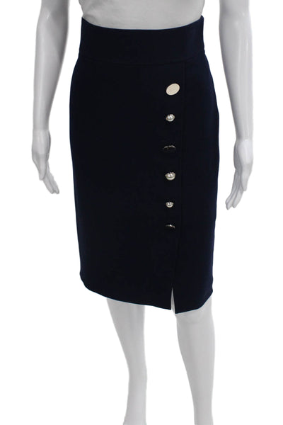 Carolina Herrera Women Straight Pencil Skirt Blue Polyester Knee Size 6