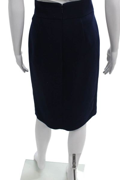 Carolina Herrera Women Straight Pencil Skirt Blue Polyester Knee Size 6