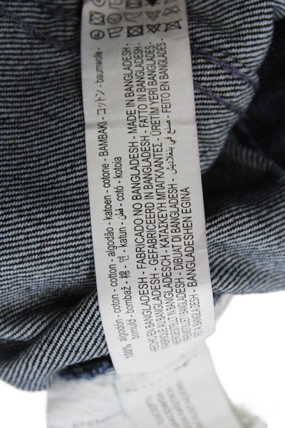 Zara Women Basic Jacket Blue Cotton Button Long Sleeve Size S
