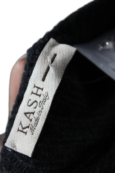 Kash Womens Pullover Sweater Gray Wool Blend Square Neck Long Sleeve Size 40