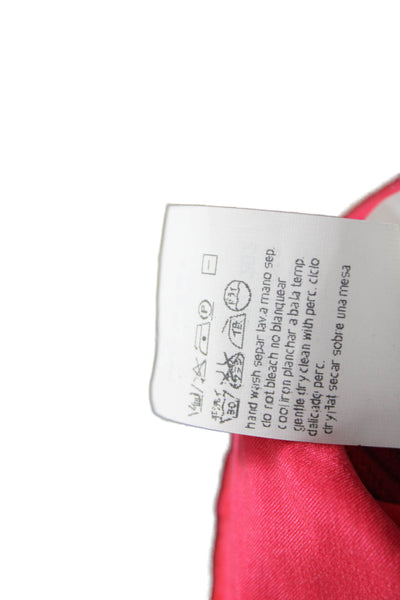 Les Copains Women Blouse Sweater Red Viscose Turtleneck Long Sleeve Size 40