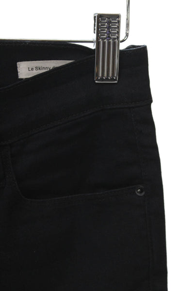 Frame Womens Skinny Black High Rise Jeans Button Cotton Blend Size 26