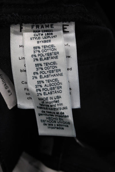 Frame Womens Skinny Black High Rise Jeans Button Cotton Blend Size 26