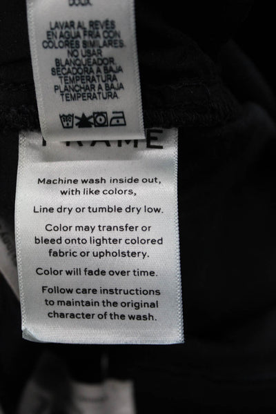 Frame Womens Skinny Black High Rise Jeans Button Cotton Blend Size 26