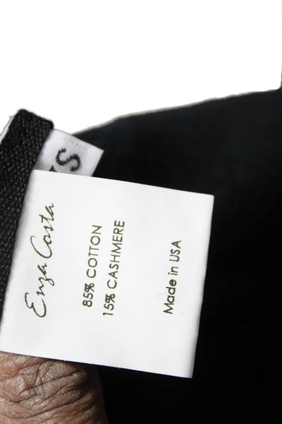 Enza Costa Womens Black Bodycon Dress Cotton Long Sleeve Turtleneck Size XS