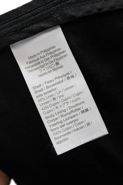 J Crew Womens Linen Black Blazer Long Sleeve Button Front Tall Size 4