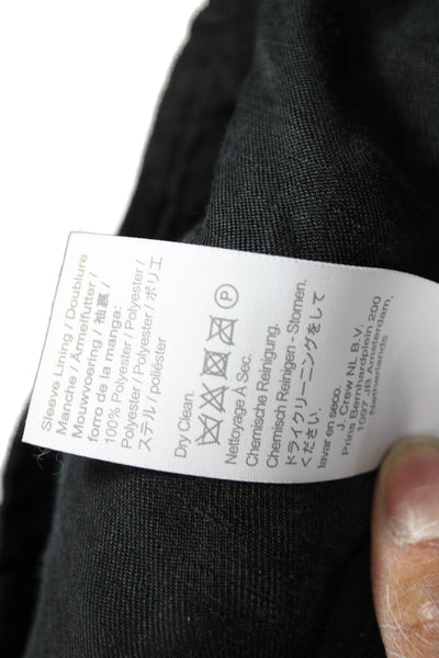 J Crew Womens Linen Black Blazer Long Sleeve Button Front Tall Size 4