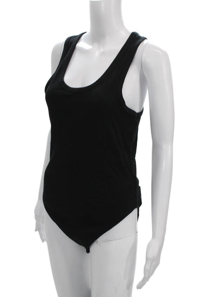 Agolde Women One Piece Bodysuit Black Scoop Neck Sleeveless Size L