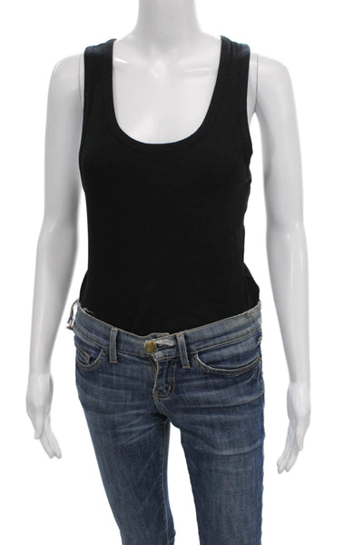 Agolde Women One Piece Bodysuit Black Scoop Neck Sleeveless Size L