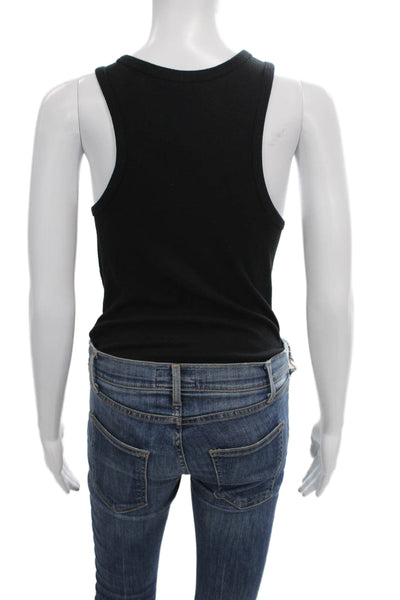 Agolde Women One Piece Bodysuit Black Scoop Neck Sleeveless Size L