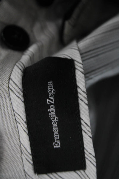 Ermenegildo Zegna Mens Black Wool Dress Pants Button Closure Size 38