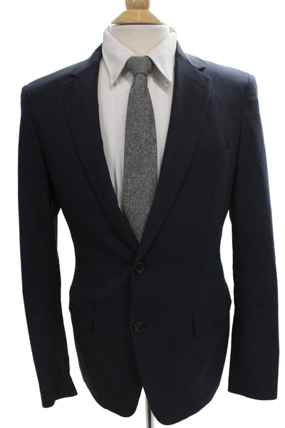 Theory Men Wool Blazer Blue Button Solid Size 38