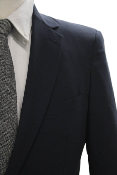 Theory Men Wool Blazer Blue Button Solid Size 38