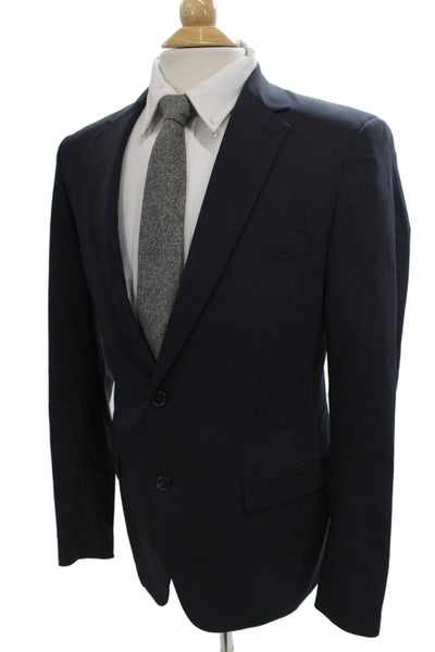 Theory Men Wool Blazer Blue Button Solid Size 38
