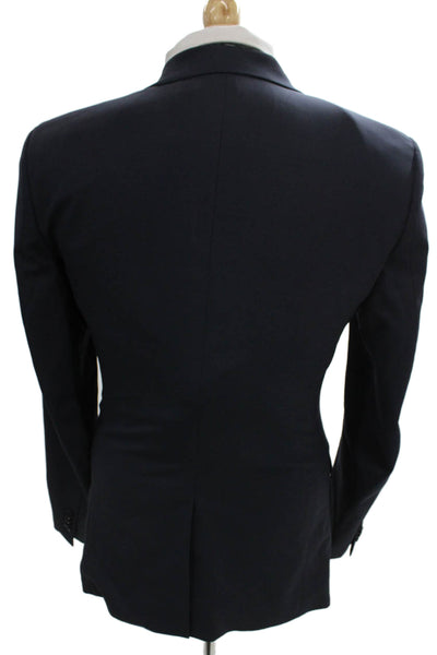 Theory Men Wool Blazer Blue Button Solid Size 38