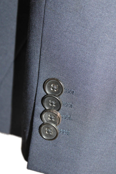 Theory Men Wool Blazer Blue Button Solid Size 38
