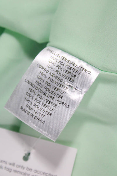 Badgley Mischka Women Green Floral Collared Mini Dress Long Sleeve Size 4